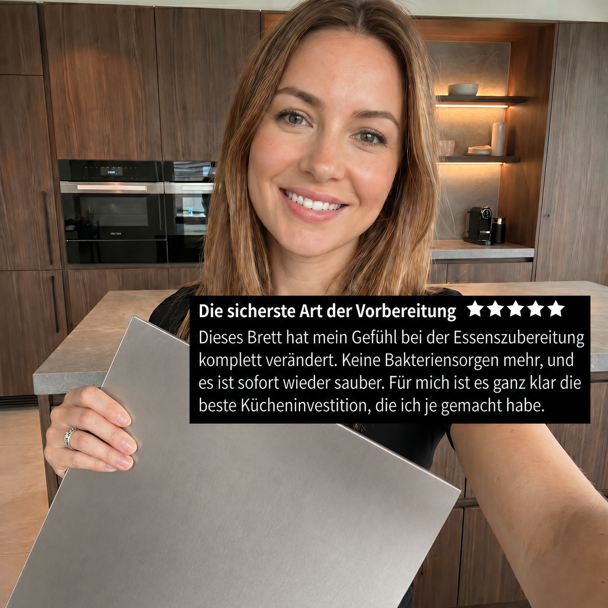 ANTIBAKTERIELLES EDELSTAHL-SCHNEIDEBRETT